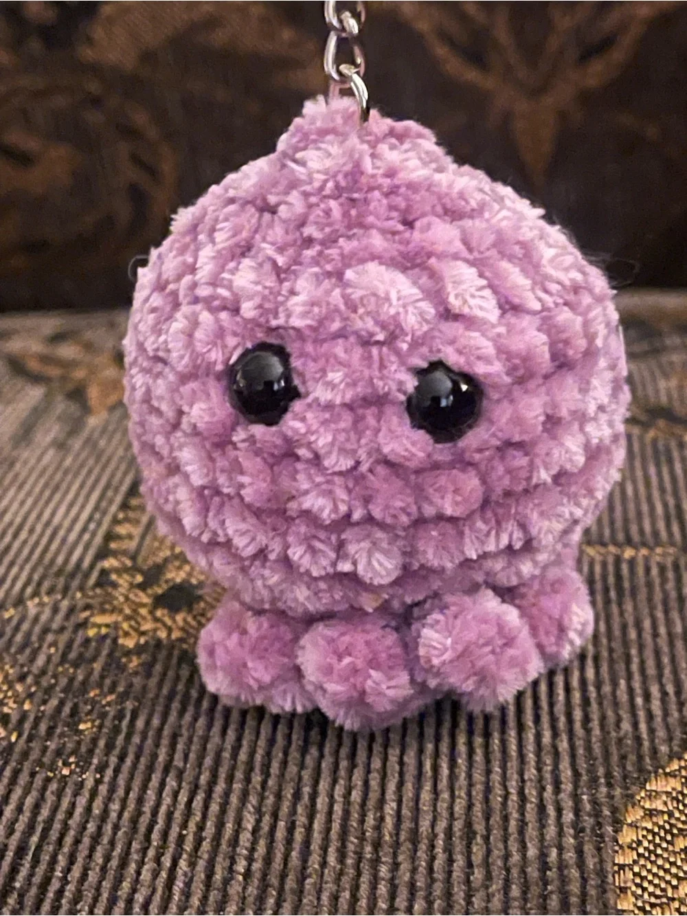 Handmade Plush Lavender Octopus Keychain